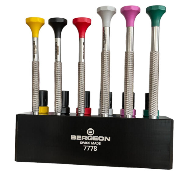 Bergeon 7778 stand with 6 screwdrivers with spare blades - Image 2