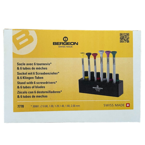 Bergeon 7778 stand with 6 screwdrivers with spare blades - Image 4