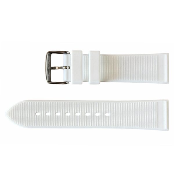 Buzzufy silicone strap watch, white, 20mm with stainless steel buckle - Image 2