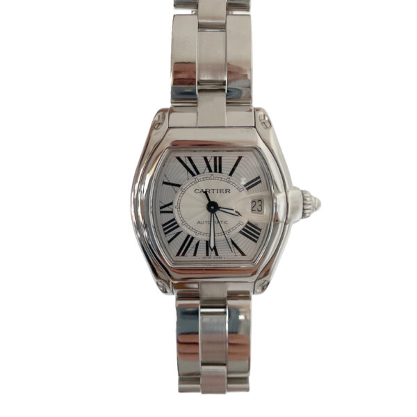 Cartier Roadster 2510 automatic watch with white dial 38 mm