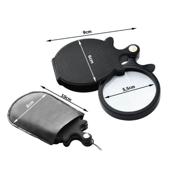 Folding magnifying glass pocket mini case for wall clocks, 3X - Image 5