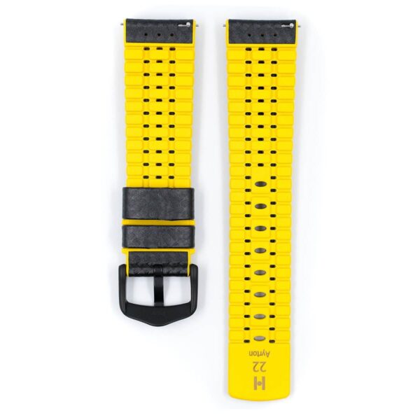 Hirsch Ayrton L black and yellow calf leather watch strap 20 mm 0917292050-5-20 - Image 3