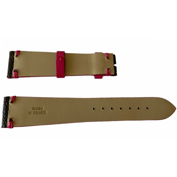 Louis Vuitton monogram leather strap for watches brown & pink 20mm - Image 2