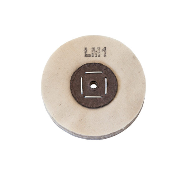 Merard Polishing wheel for pre-polishing N° LM1, natural coloured cotton, Ø 100 mm, 22 folds