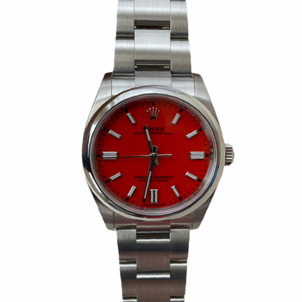 New Rolex 126000 Oyster Perpetual unisex watch red coral dial