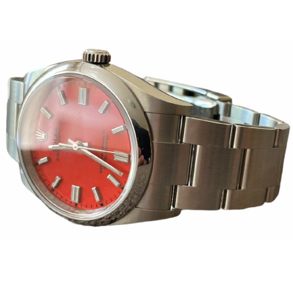 New Rolex 126000 Oyster Perpetual unisex watch red coral dial - Image 3