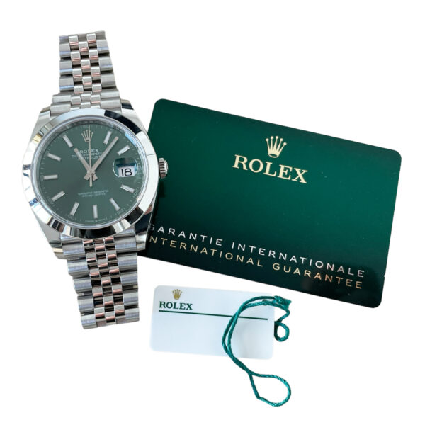 New Rolex Datejust 126300 smooth bezel green dial 41mm 2022 - Image 3