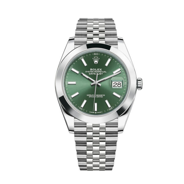 New Rolex Datejust 126300 smooth bezel green dial 41mm 2022