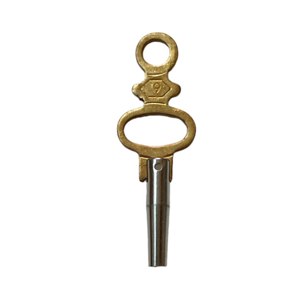 Pocket key No.7 nickel-plated steel shaft and punched brass handle 1.30 mm