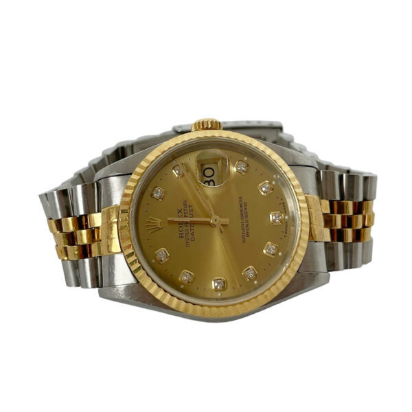 Rolex 16233G Datejust Champagne factory diamond dial men's watch 1996 - Image 4