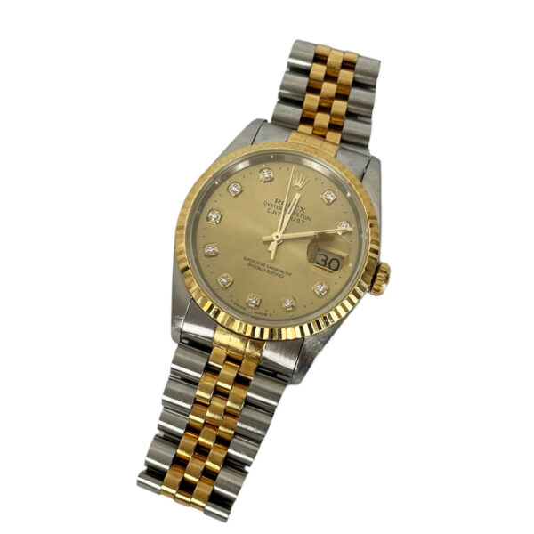 Rolex 16233G Datejust Champagne factory diamond dial men's watch 1996 - Image 5