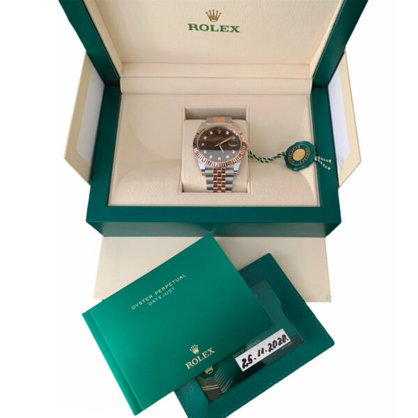 Rolex Datejust 126331 18k rose gold watch with chocolate diamond dial 41mm 2020 - Image 2