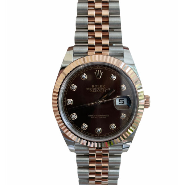 Rolex Datejust 126331 18k rose gold watch with chocolate diamond dial 41mm 2020 - Image 3