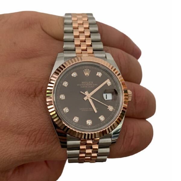 Rolex Datejust 126331 18k rose gold watch with chocolate diamond dial 41mm 2020 - Image 4