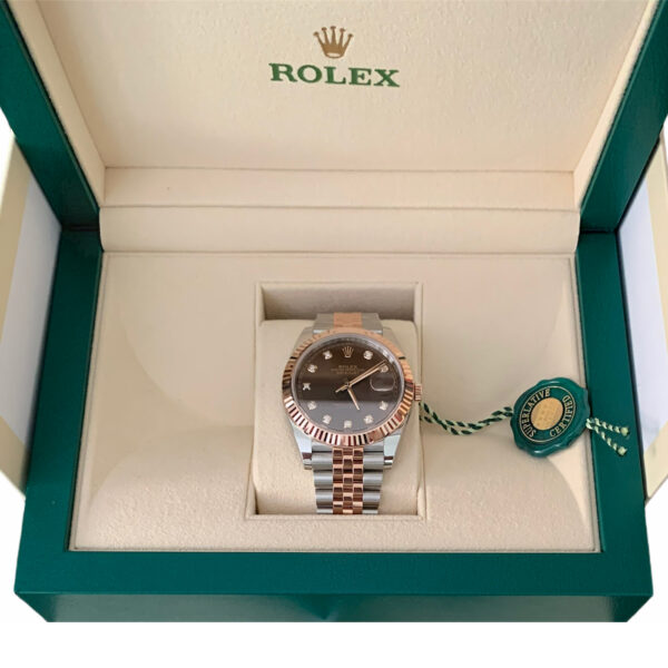 Rolex Datejust 126331 18k rose gold watch with chocolate diamond dial 41mm 2020