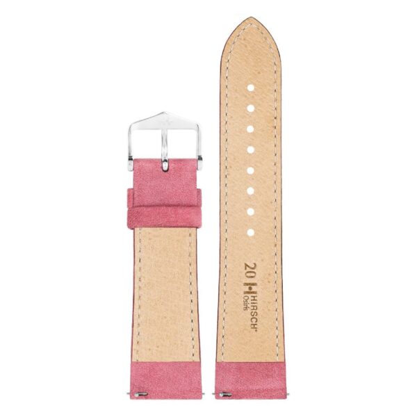 Hirsch Osiris Nubuk dark pink calf leather lady watch strap, 22 mm, 03433060-2-22 - Image 2