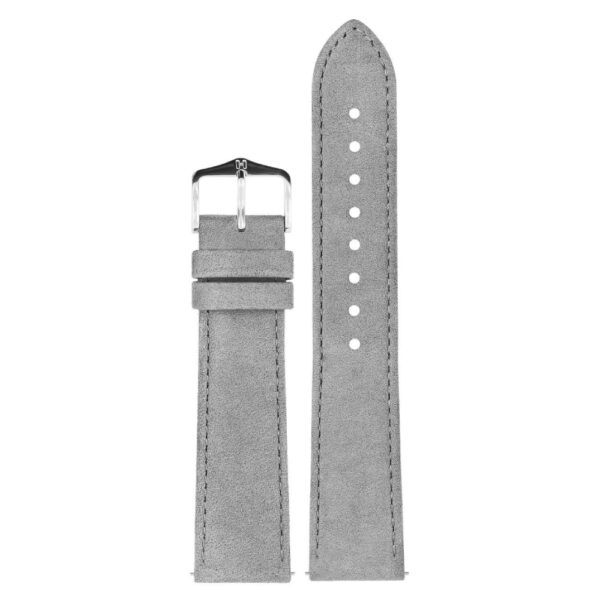 Hirsch Osiris Nubuk grey calf leather watch strap, 20 mm, 03433030-2-20 - Image 2