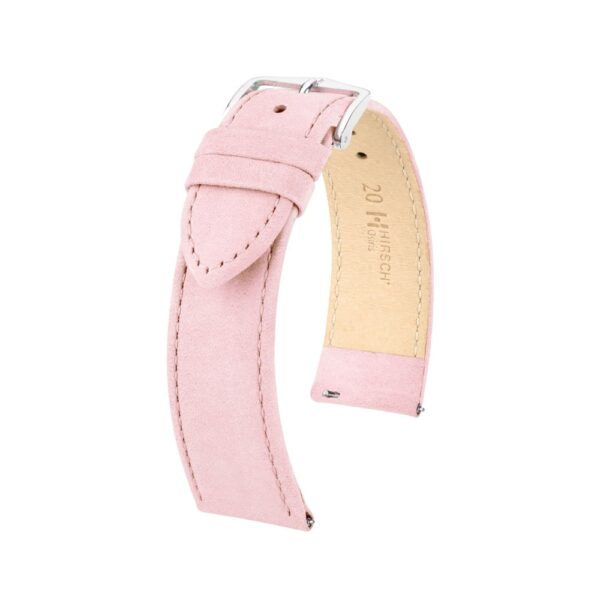 Hirsch Osiris Nubuk pink calf leather lady watch strap, 22 mm, 03433022-2-22