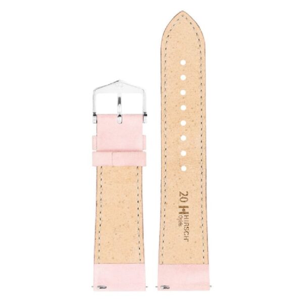 Hirsch Osiris Nubuk pink calf leather lady watch strap, 22 mm, 03433022-2-22 - Image 2