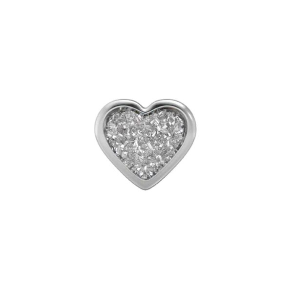 Studex Silver Heart Glitter white earrings, 5mm, 7524-3564 - Image 2