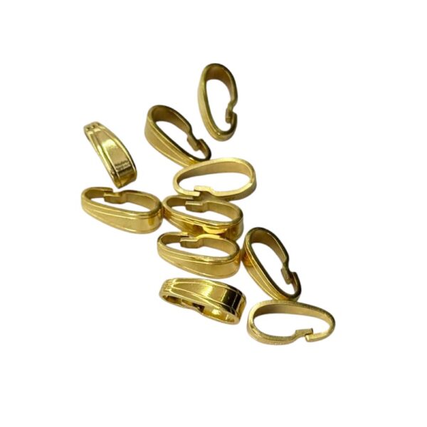 Yellow double gold plated pendant loop connector, 11.0 x ​3.5mm